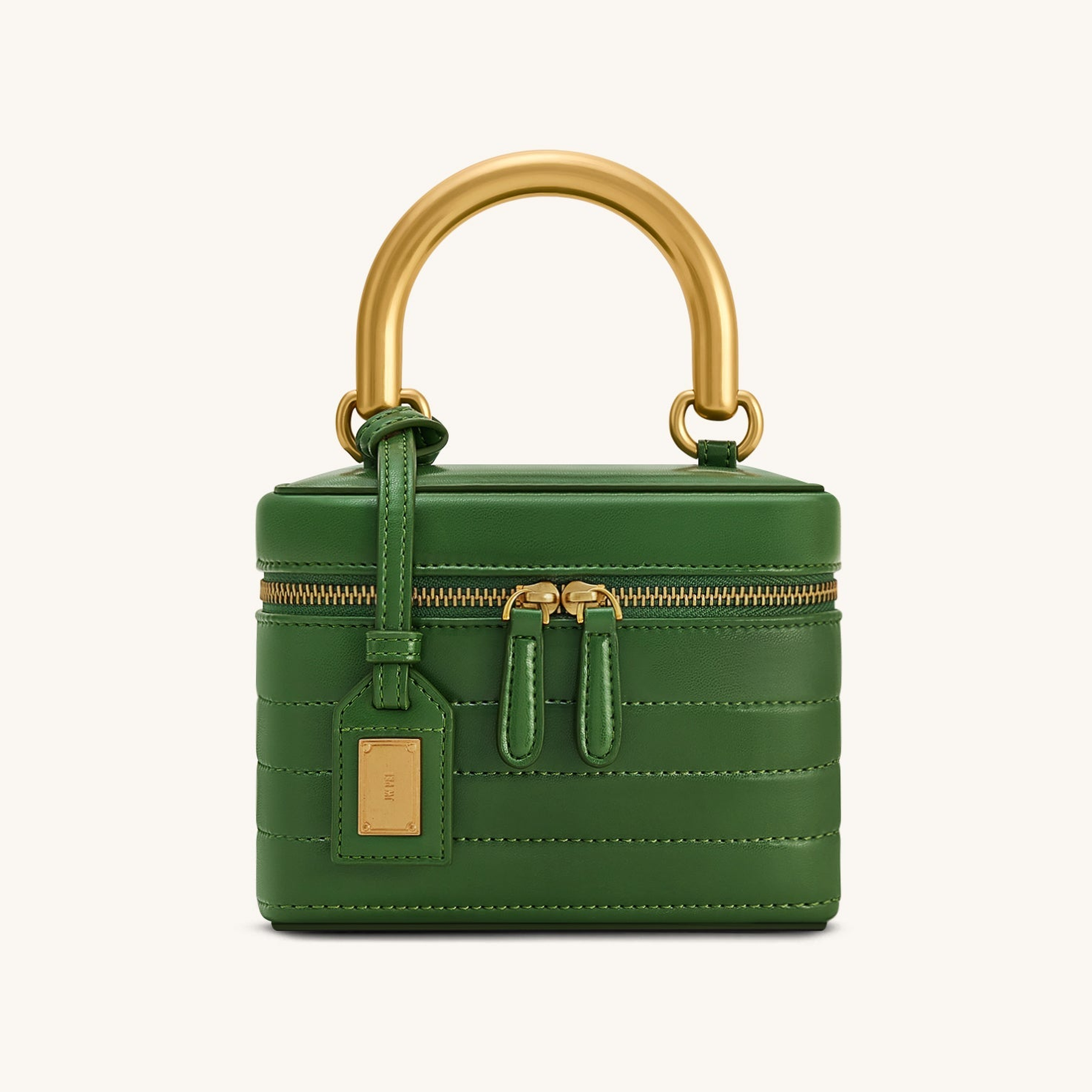 Evelyn Quilted Box Top Handle Bag - Green