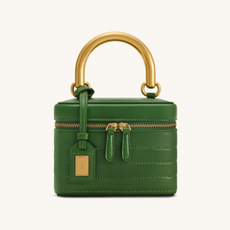 Evelyn Quilted Box Top Handle Bag - Green