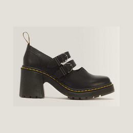 Eviee Sendal Leather Heeled Shoes — Black