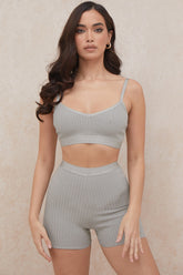 Grey marl bandage shorts