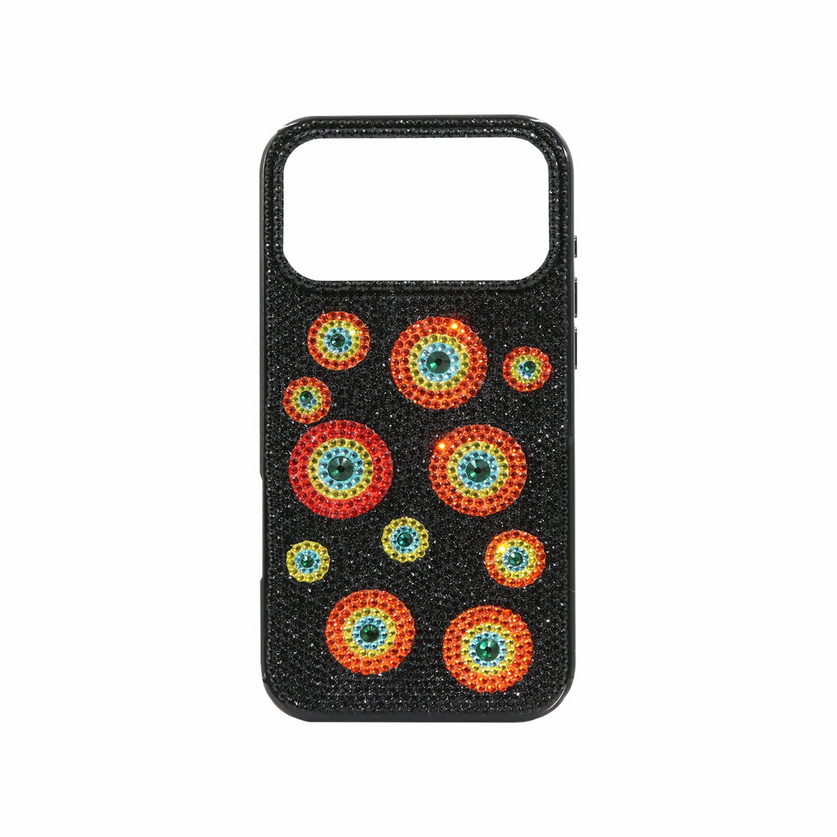 Evil Eye Artificial Crystal Embellished Phone Case - Black