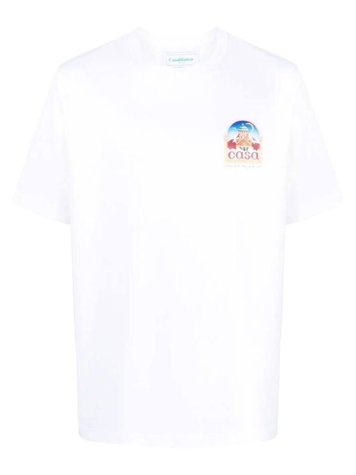 Casablanca Vue De L'arche Design White T Shirt