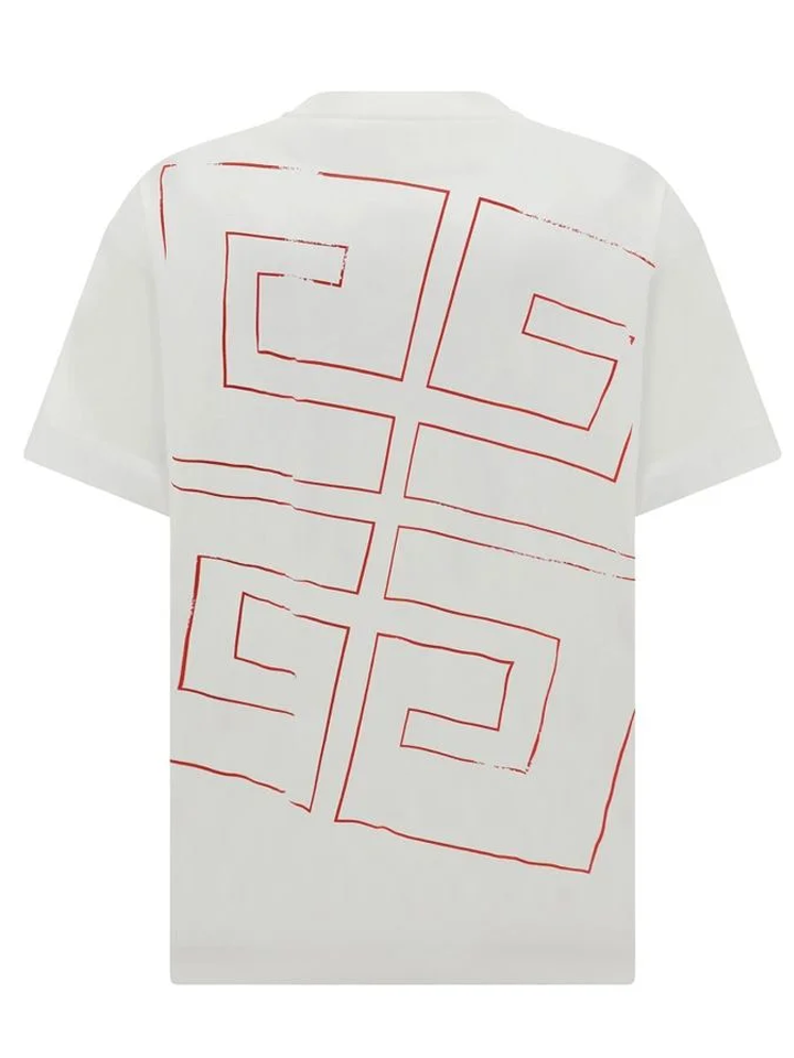 Givenchy 4-Star Printed Logo T-Shirt in White