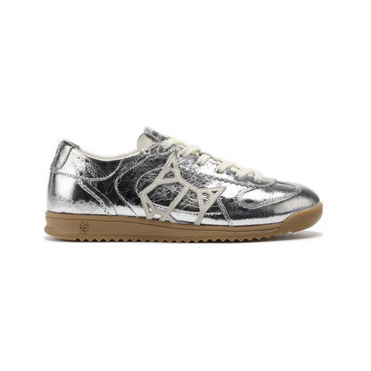 Exposuree Silver Crinkle Metallic Leather
