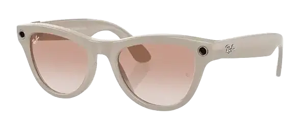 Ray Ban Meta Skyler 'Shiny Chalky Gray' Lenses- Cinnamon Pink