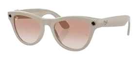 Ray Ban Meta Skyler 'Shiny Chalky Gray' Lenses- Cinnamon Pink
