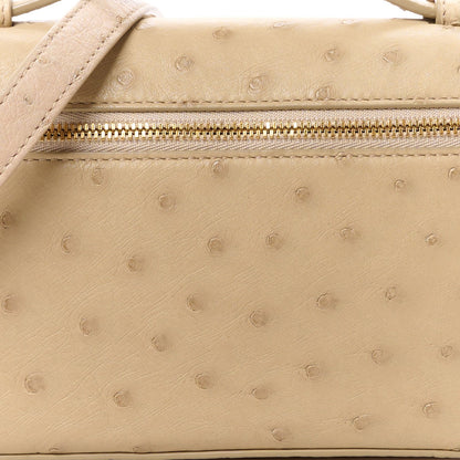 Loro Piana Ostrich L19 Extra Pocket Pouch Beige