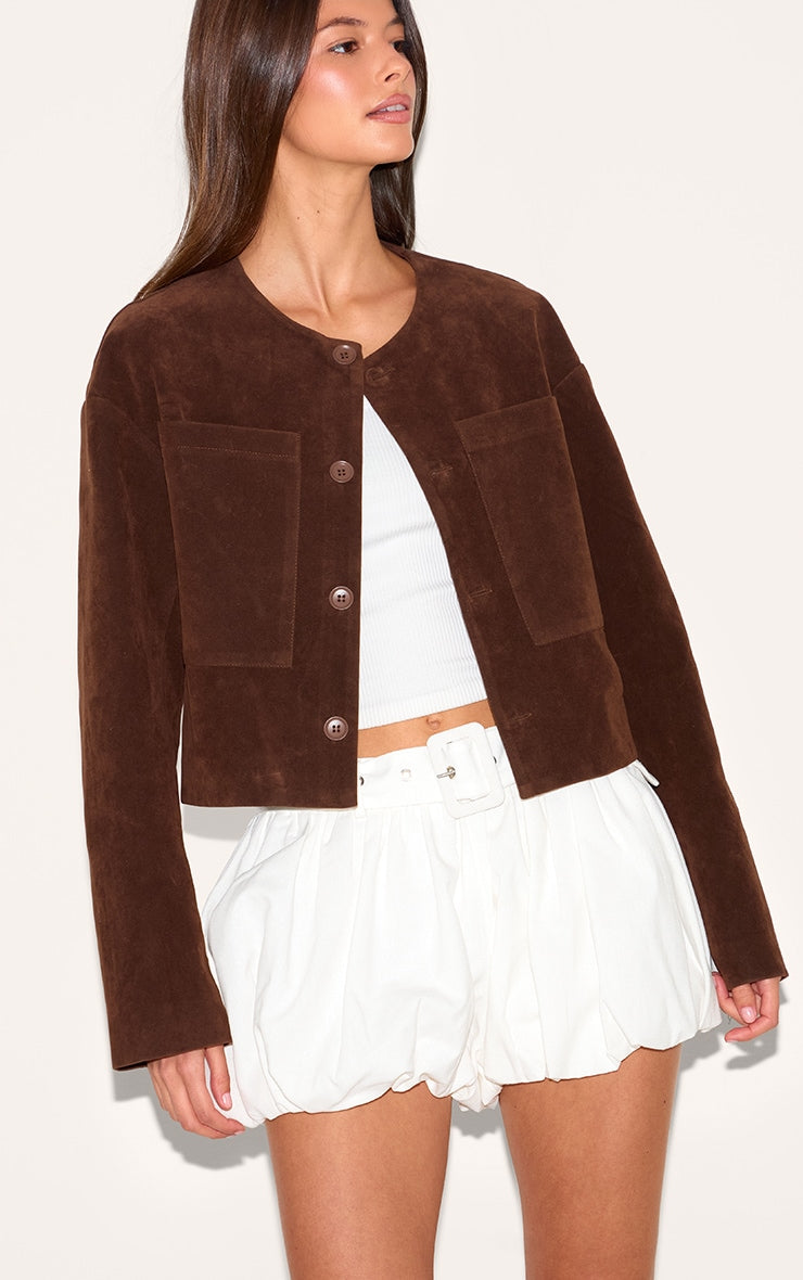 White Linen Blend Belted Puffball Mini Skirt