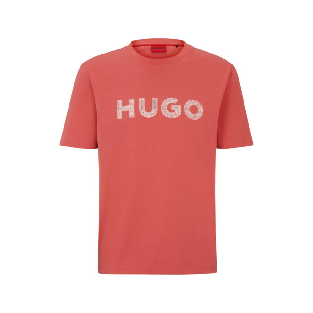 Hugo Boss cotton-jersey regular-fit t-shirt with crochet logo - Size: S T-Shirts | Shop From The Mirage