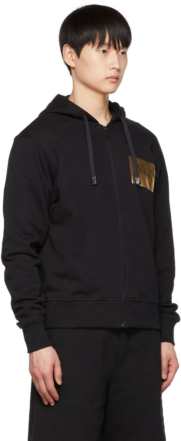 Black Graphic Print Hoodie