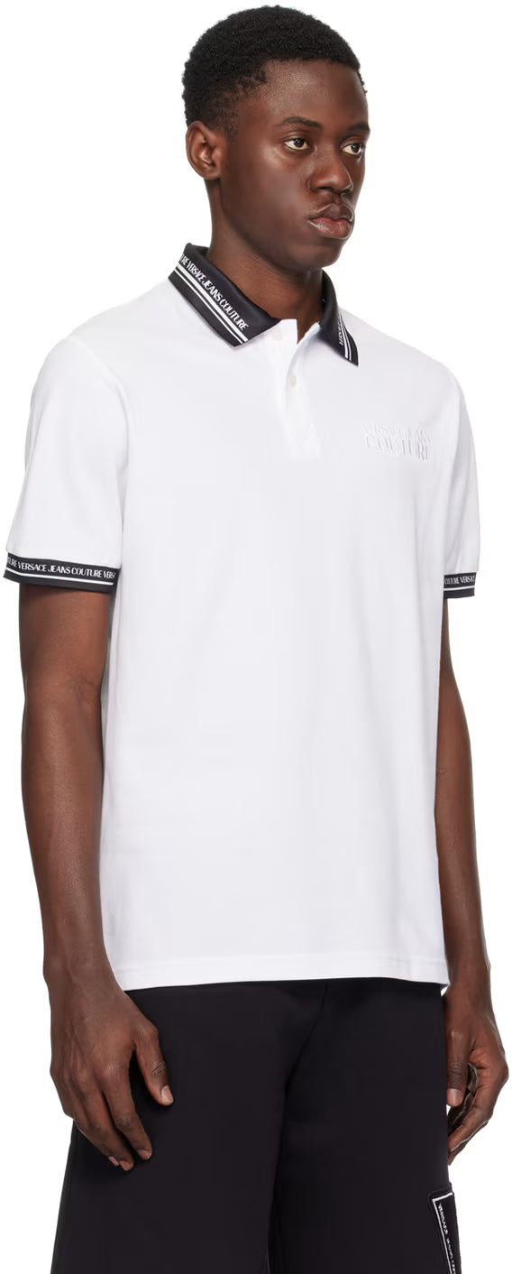 White Printed Polo