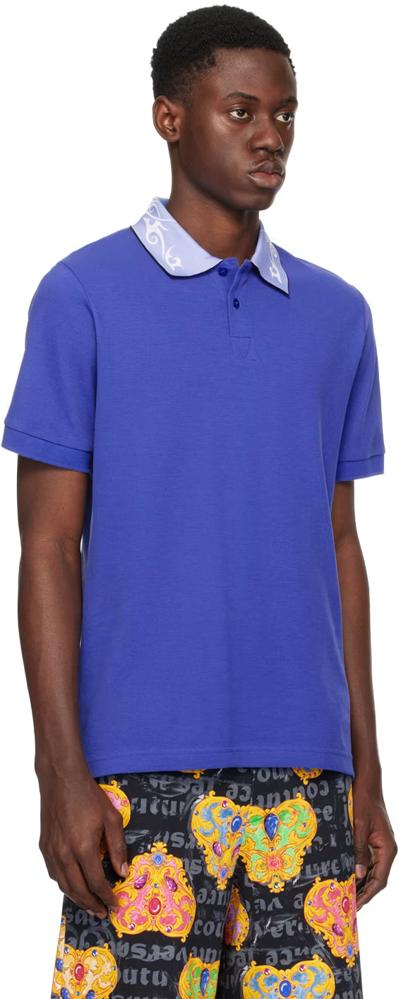 Blue Printed Polo