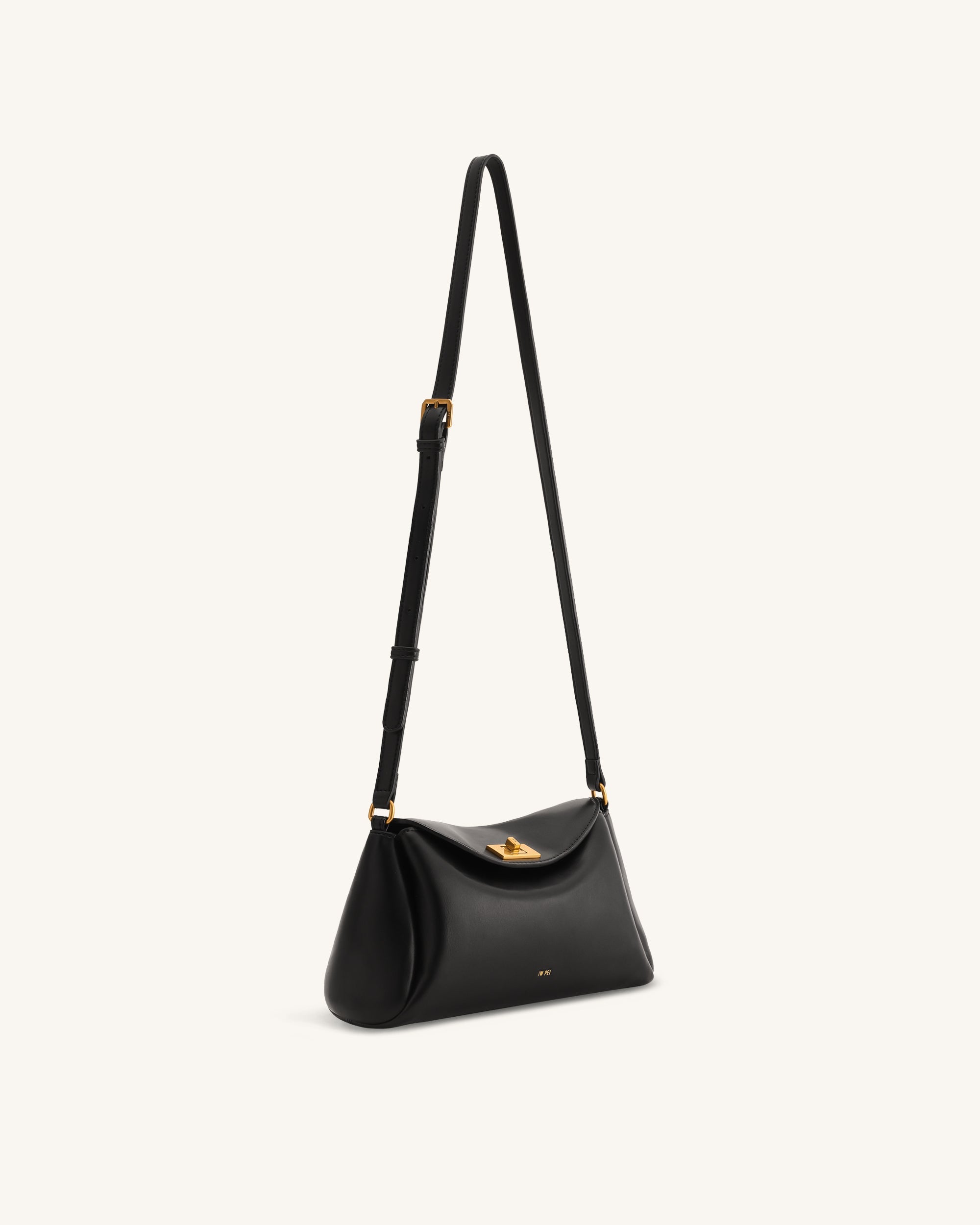 Greta Twist-Lock Crossbody Bag - Black