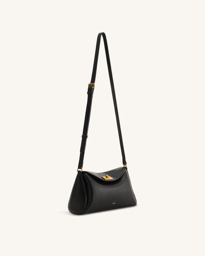 Greta Twist-Lock Crossbody Bag - Brown