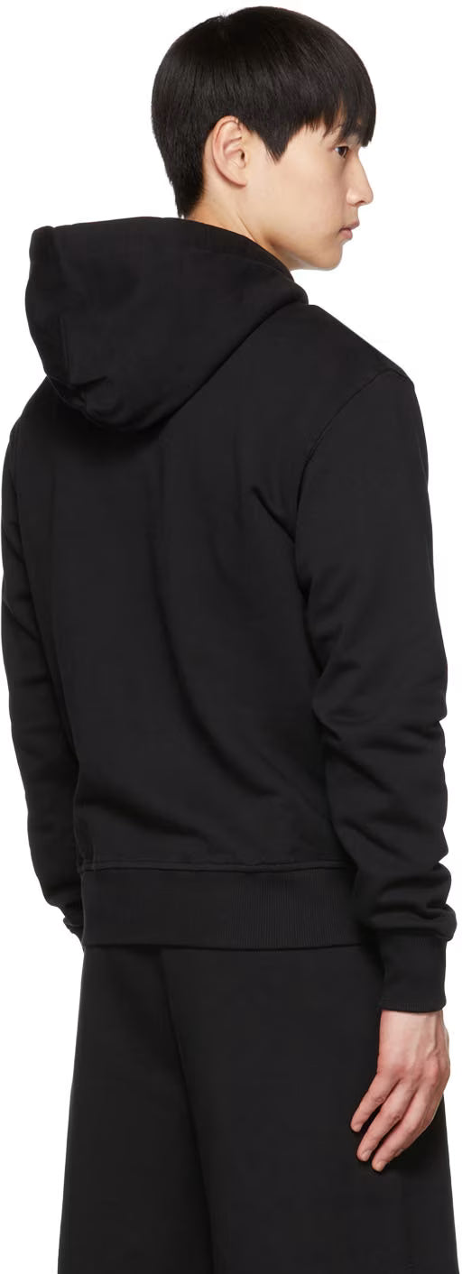 Black Graphic Print Hoodie