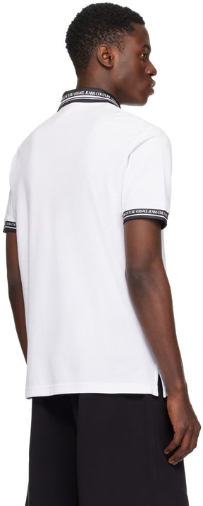 White Printed Polo
