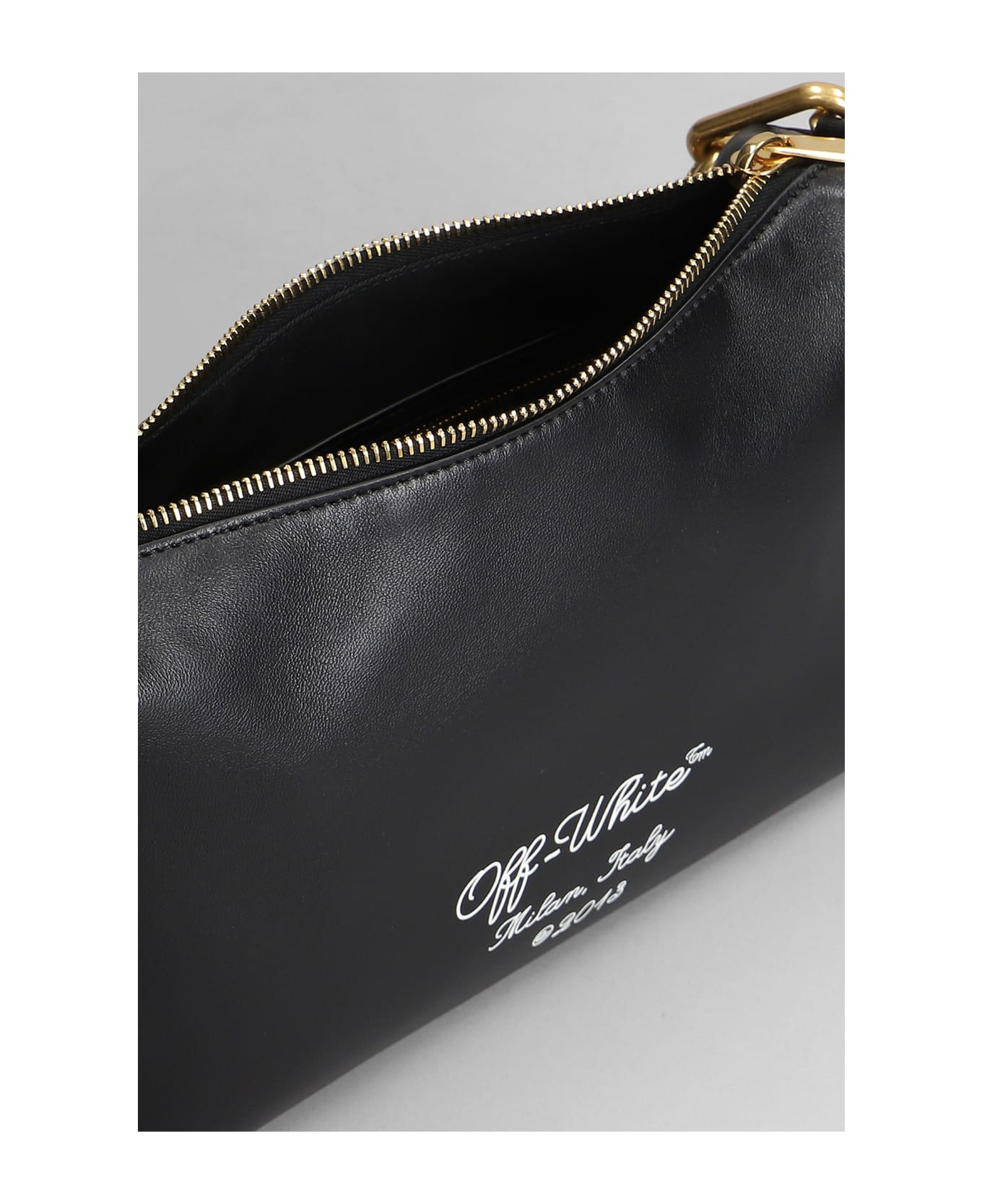 Off White Hand Bag In Black Leather - Bags | Shop From The Mirage