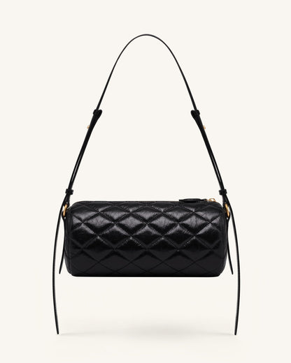 Lucienne Dachshund Quilted Chain Shoulder Bag - Black