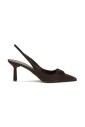 Prada Brown Suede Pointed-Toe Slingback Heels