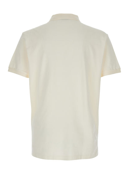 Polo ralph lauren "Custom Slim Fit" White Polo Shirt with Large Pony Detail on the Front in Cotton Piquet Man