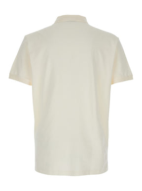 Polo ralph lauren "Custom Slim Fit" White Polo Shirt with Large Pony Detail on the Front in Cotton Piquet Man