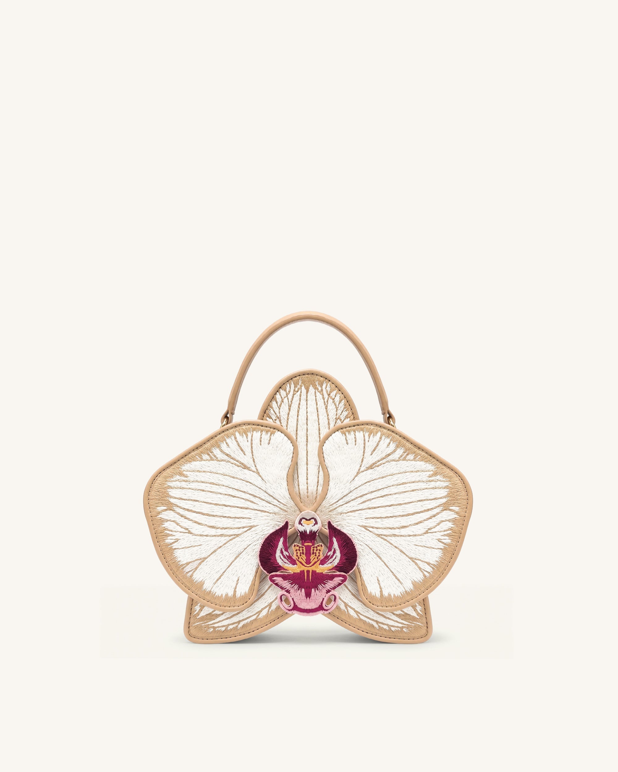 Flora Orchid Shaped Top Handle Bag - Purple