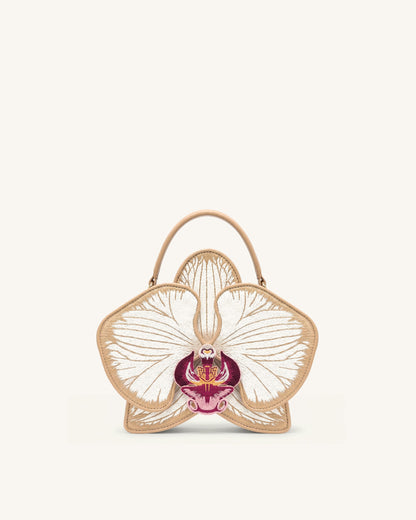Flora Orchid Shaped Top Handle Bag - Light Green