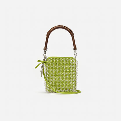 Green Crystal Chain Mini Tote Bag