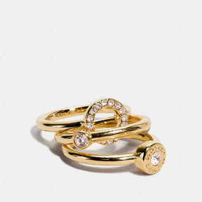 Open Circle Halo Ring Set