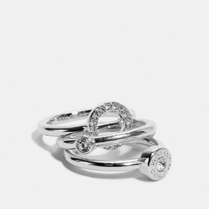 Open Circle Halo Ring Set