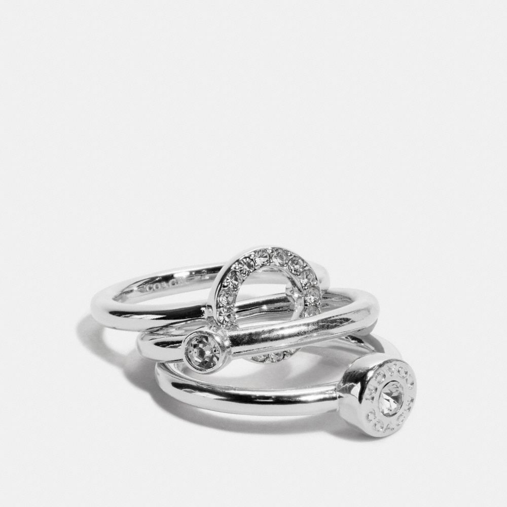 Open Circle Halo Ring Set