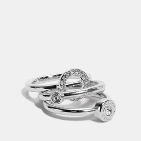 Open Circle Halo Ring Set