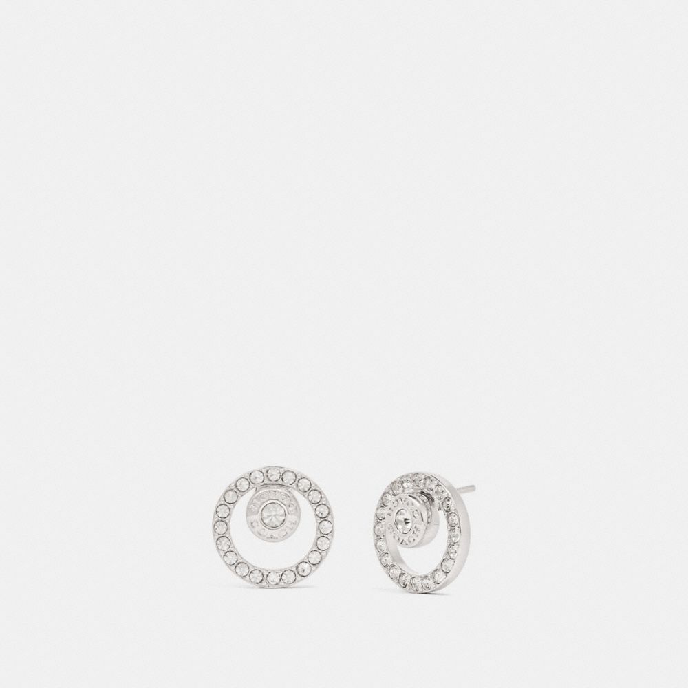 Open Circle Halo Stud Earrings