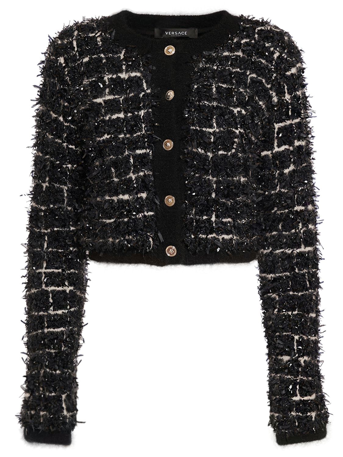 Versace Knit jacquard cropped jacket