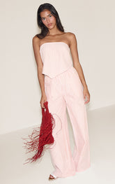 Orange Mid Rise Wdie Leg Trousers