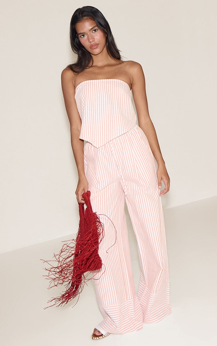 Orange Mid Rise Wdie Leg Trousers