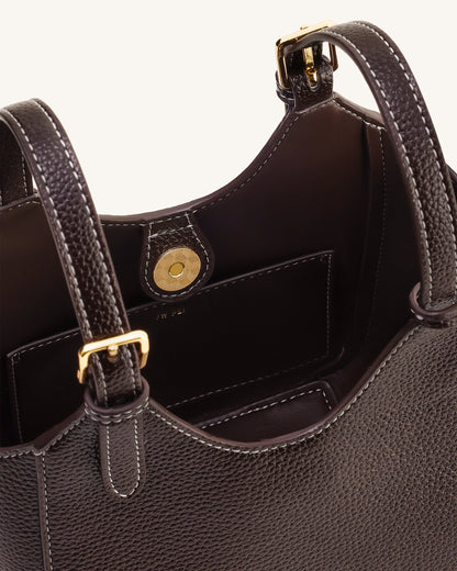 Ines Padlock Tote Bag - Chocolate Brown