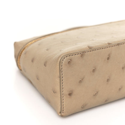 Loro Piana Ostrich L19 Extra Pocket Pouch Beige