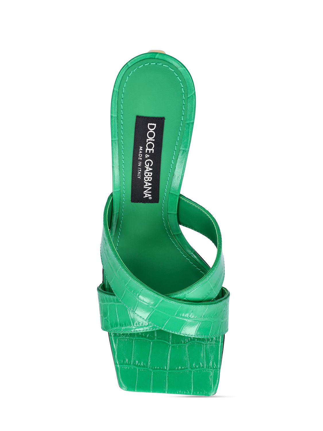 Dolce & Gabbana Dolce&Gabbana 75mm Patent croc embossed leather mules - Size: UK 2 Heels | Shop From The Mirage