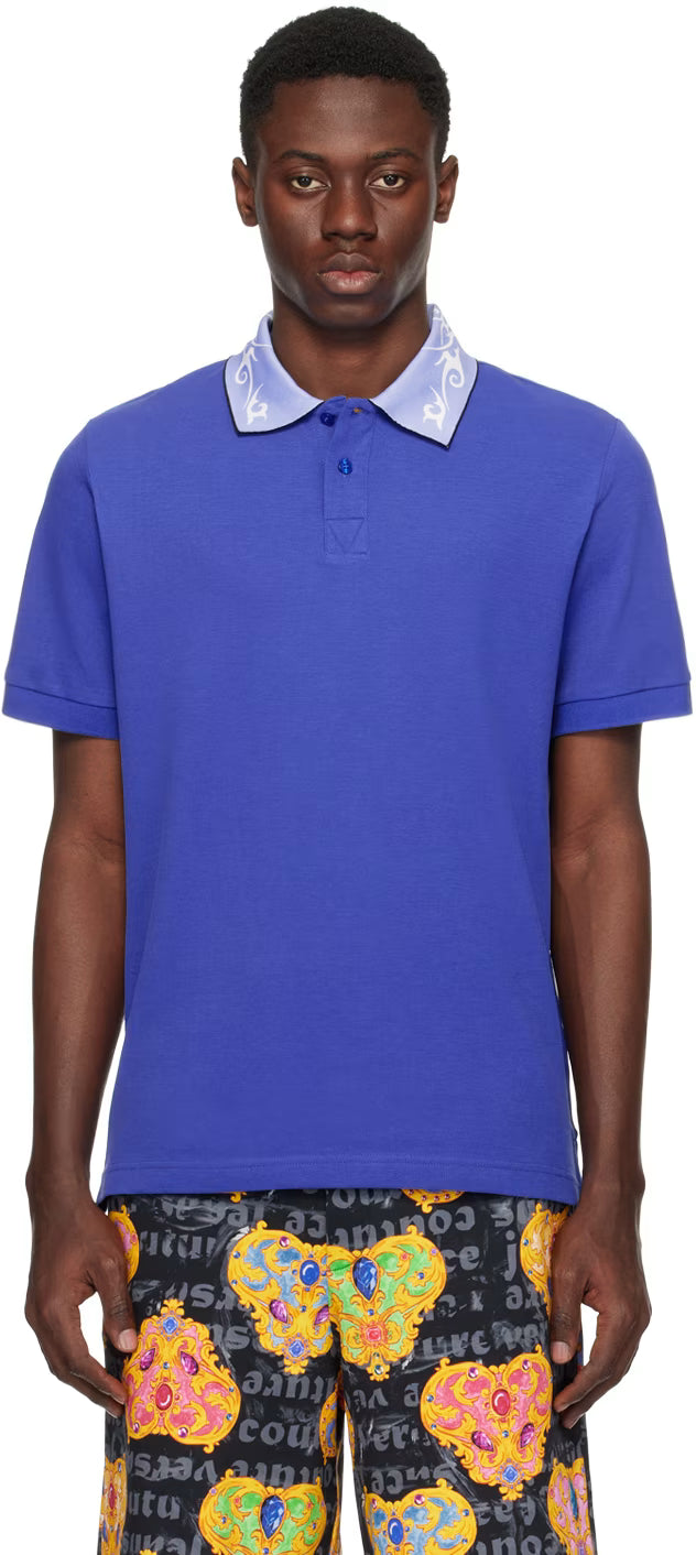 Blue Printed Polo