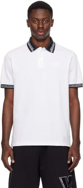 White Printed Polo