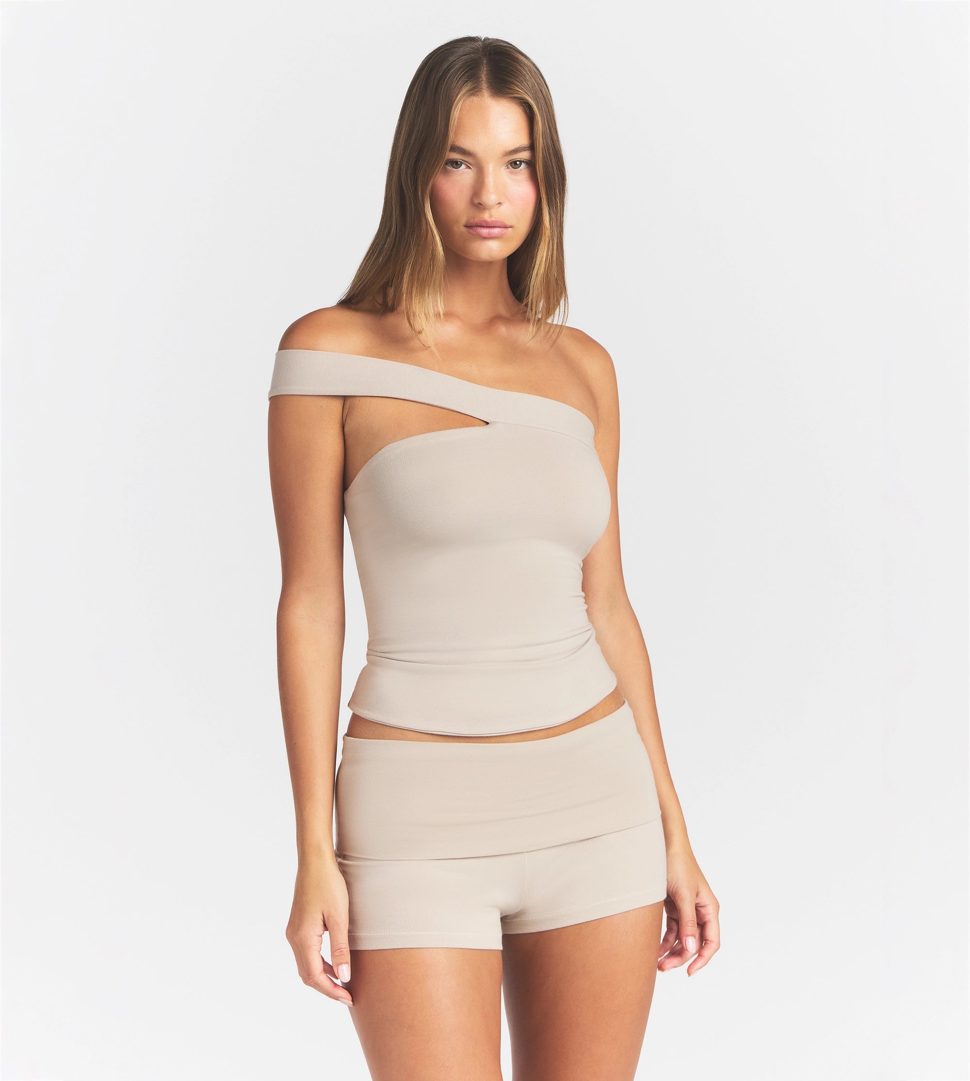 Cotton Jersey Asymmetrical Top