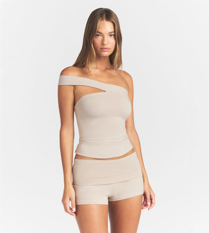 Cotton Jersey Asymmetrical Top