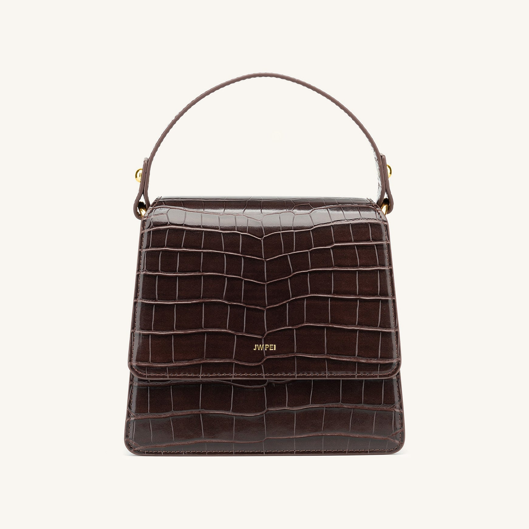 FAE Top Handle Crossbody - Nutella Croc