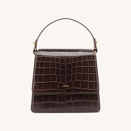 FAE Top Handle Crossbody - Nutella Croc