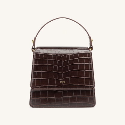 FAE Top Handle Crossbody - Nutella Croc