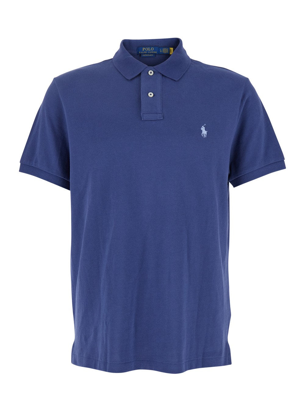 Polo ralph lauren "Custom Slim Fit" Blue Polo Shirt with Pony Detail on the Front in Cotton Piquet Man