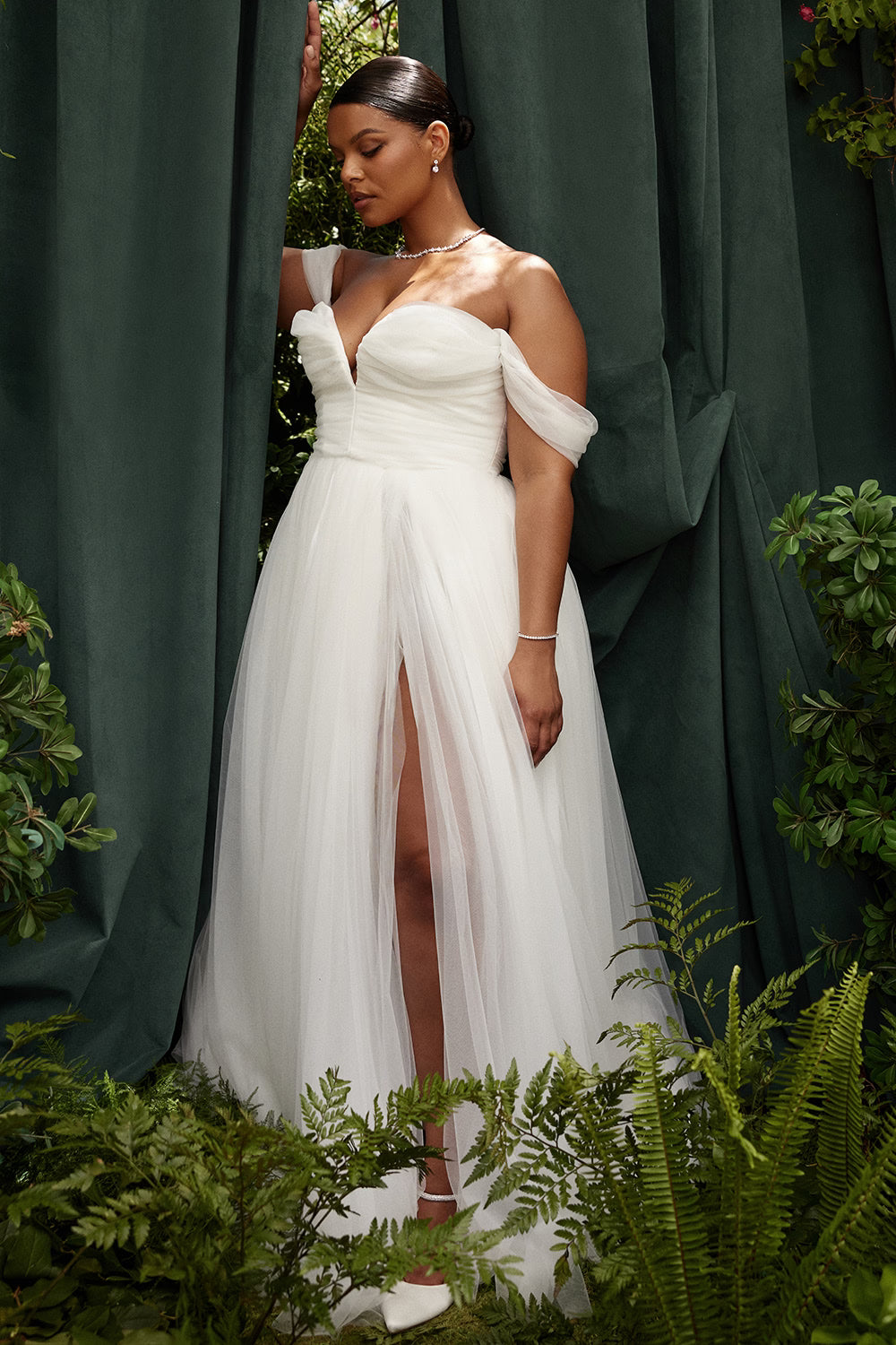 Fairytale white tulle bridal gown