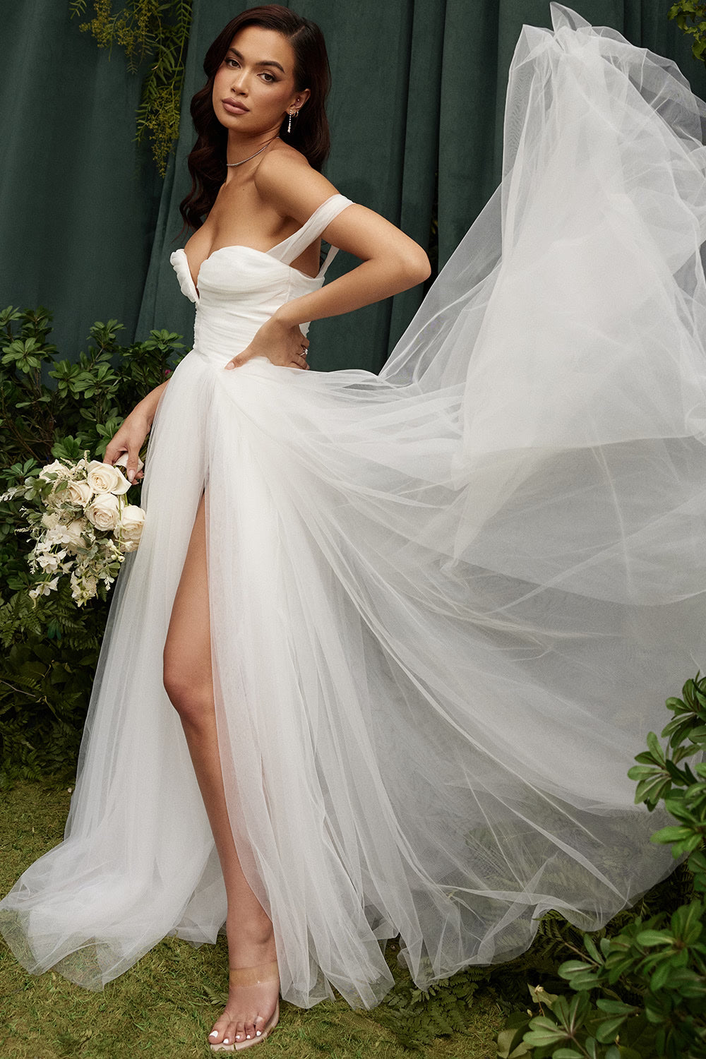 Fairytale white tulle bridal gown