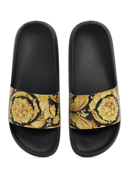 Versace Versace Baroque print rubber slide sandals - Size: UK 6 Slides | Shop From The Mirage
